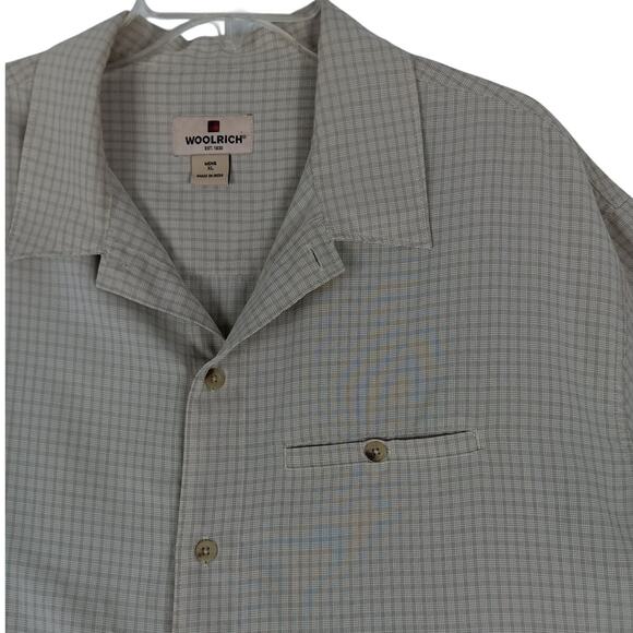 Woolrich Shirt Men's XL Beige Barley Outdoor Breathable Checkered Modal Blend - Picture 1 of 11